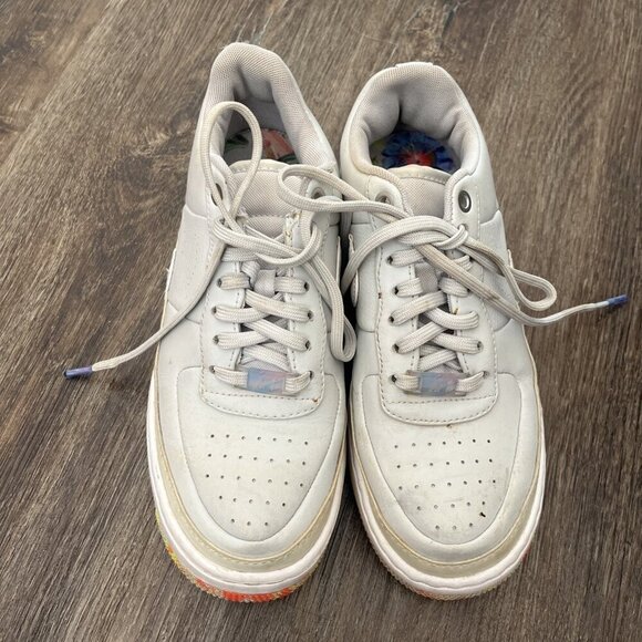 Nike Air Force 1 Jester XX Floral Print Womens Sz 7.5 Platinum White AV2461-001 - Picture 2 of 9